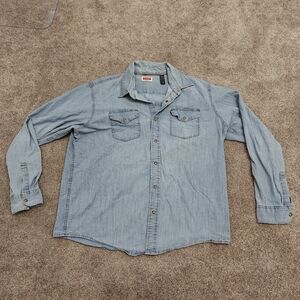 Vintage 90's Wrangler Snap Jean Shirt XXL